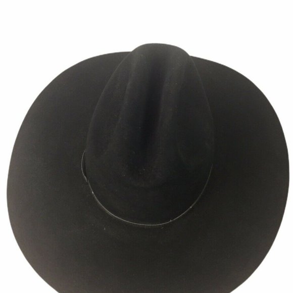WRANGLER | Lambskin Mens Cowboy Western Hat Black - Picture 5 of 8